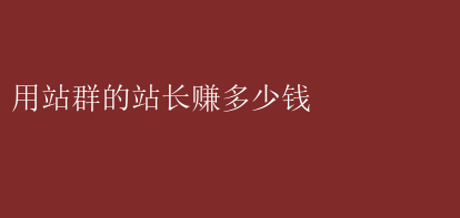 用站群的站长赚多少钱 站群运营站长收益揭秘